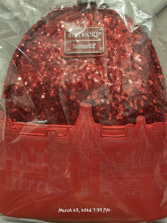 Loungefly Handbags - Biltmore Loungefly Biltmore Estate Red Sequin Mini Backpack